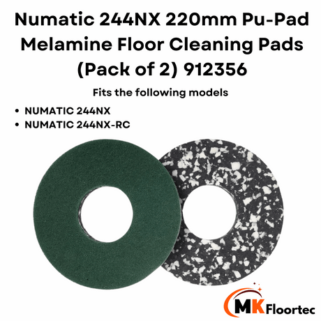 Numatic NUC244 NX scrubber dryer melamine floor cleaning pads 912356