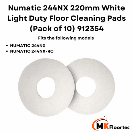 Numatic NUC244 NX-RC White cleaning pads for scrubber dryer floor machine 912354