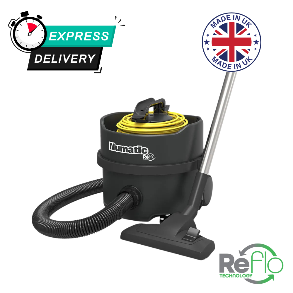 Numatic ERP180 Eco Vacuum Cleaner: A commercial cylinder model designed for energy efficiency and effective cleaning performance.