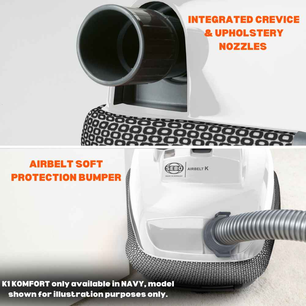 SEBO AIRBELT K1 Komfort ePower Blue Cylinder Vacuum Cleaner 92664GB