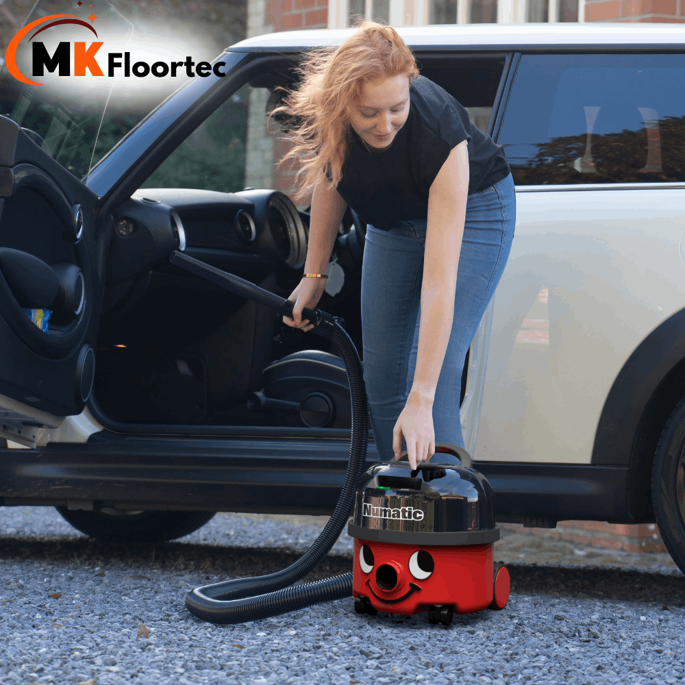 Numatic NBV190NX cordless vacuum cleaner, designed for commercial use, featuring battery operation and a Henry design.