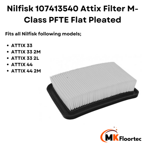 Nilfisk 107413540 Attix Filter M-Class PFTE Flat Pleated