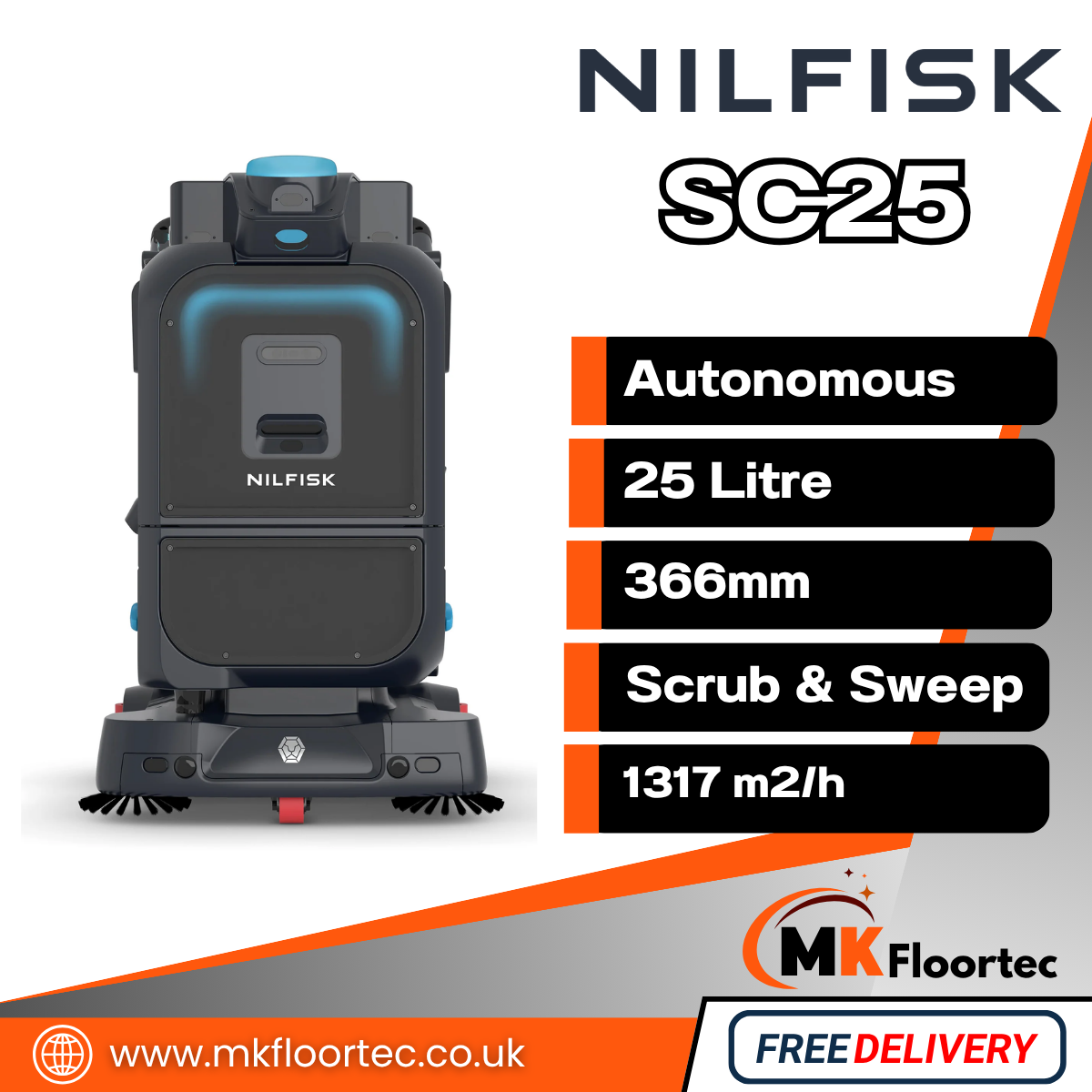 Nilfisk SC25 Autonomous Robot Scrubber Dryer Floor Cleaning Machine