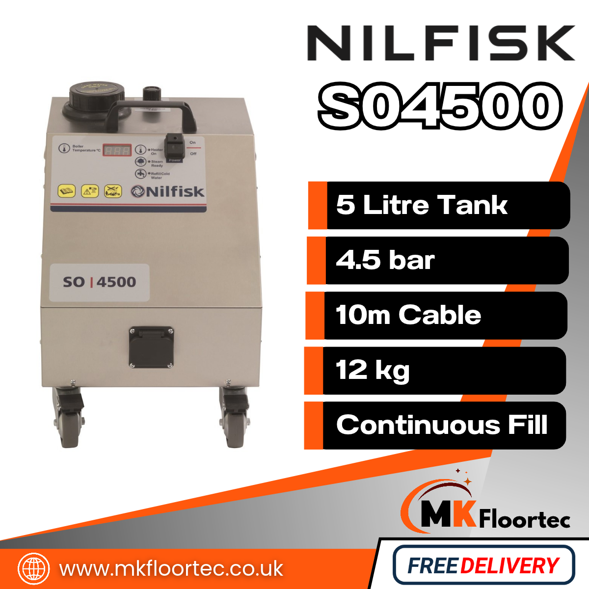 Nilfisk SO4500 Commercial Steam Cleaner – Compact Sanitising System