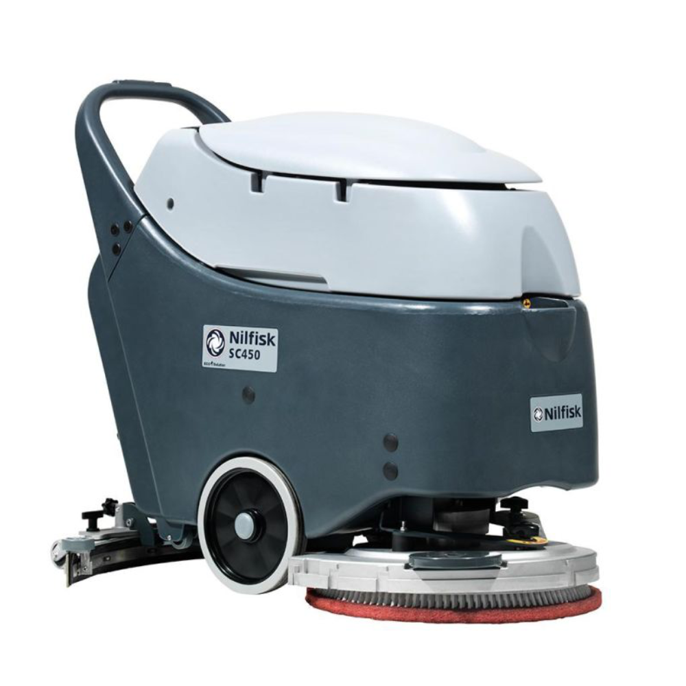 Nilfisk SC450 B Scrubber Dryer Battery Powered Cordless Floor Cleaning Machine - M.K. Floortec Services Ltd