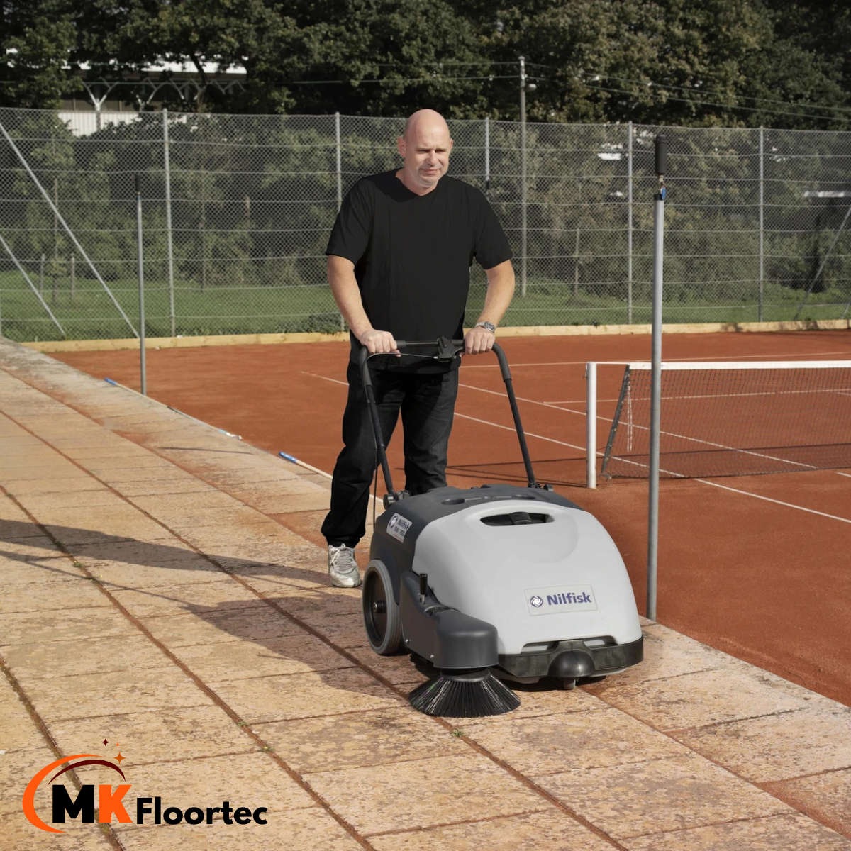 Nilfisk SW750 Walk-Behind Battery Powered Industrial Sweeper