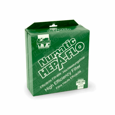 Numatic NVM-2BH HepaFlo dust bags, 10-pack, compatible with Charles & George models 350 and 370 for efficient dust collection. 604016