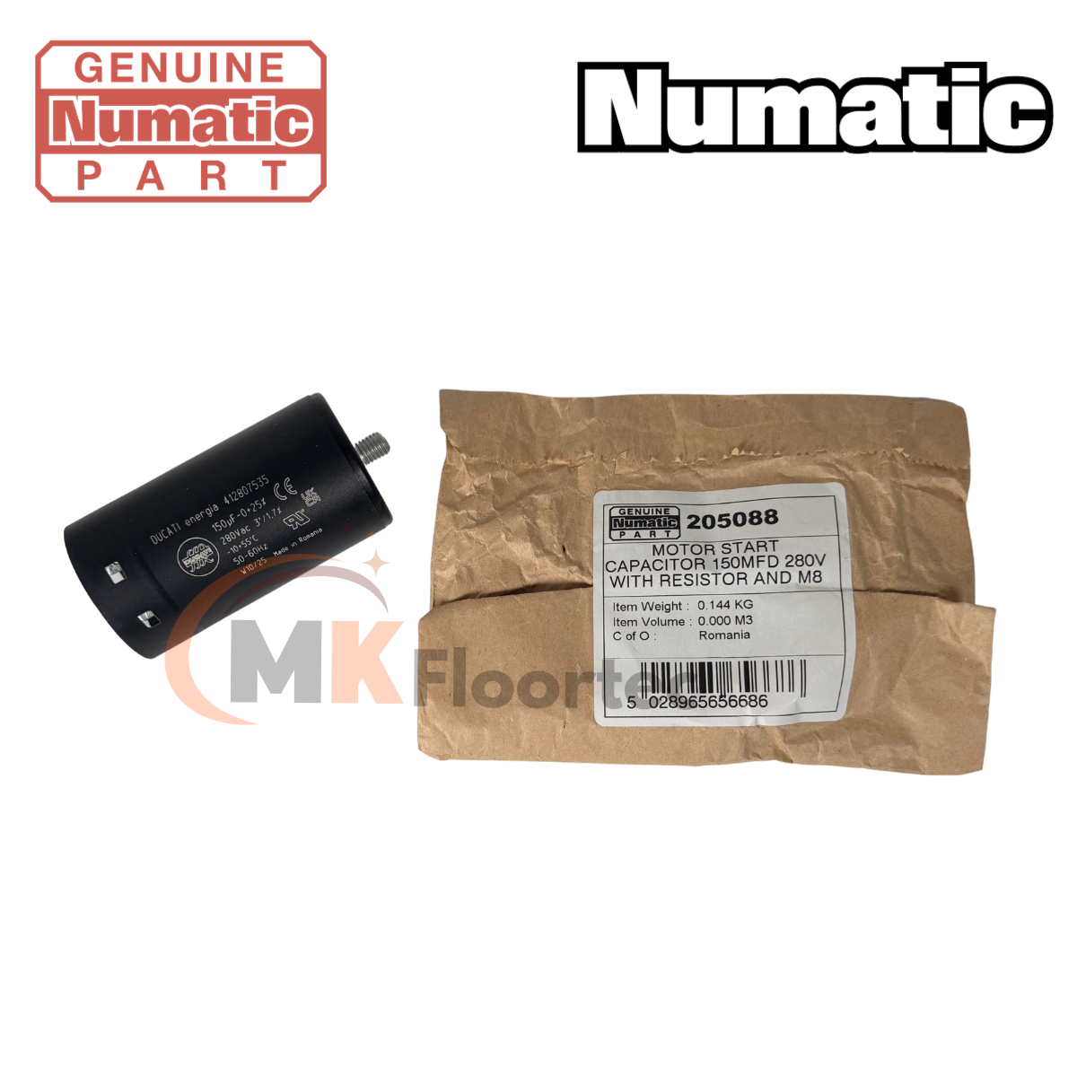 Numatic 205088 Motor start Capacitor 150mfd 280V