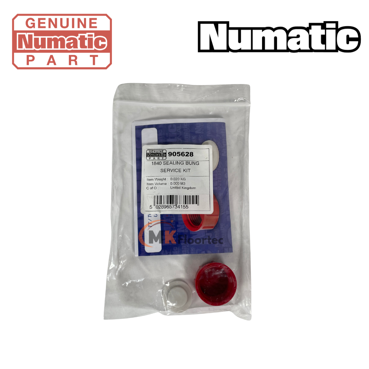 Numatic 905628 TT1840 Sealing Bung Service Kit