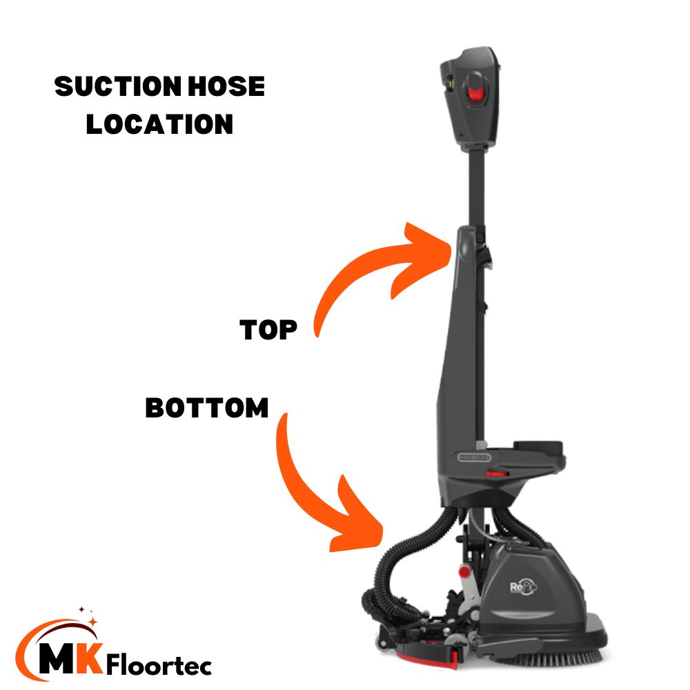 Numatic 913828 hose for 244NX scrubber dryer, essential for liquid pick-up and transfer to the recovery tank.