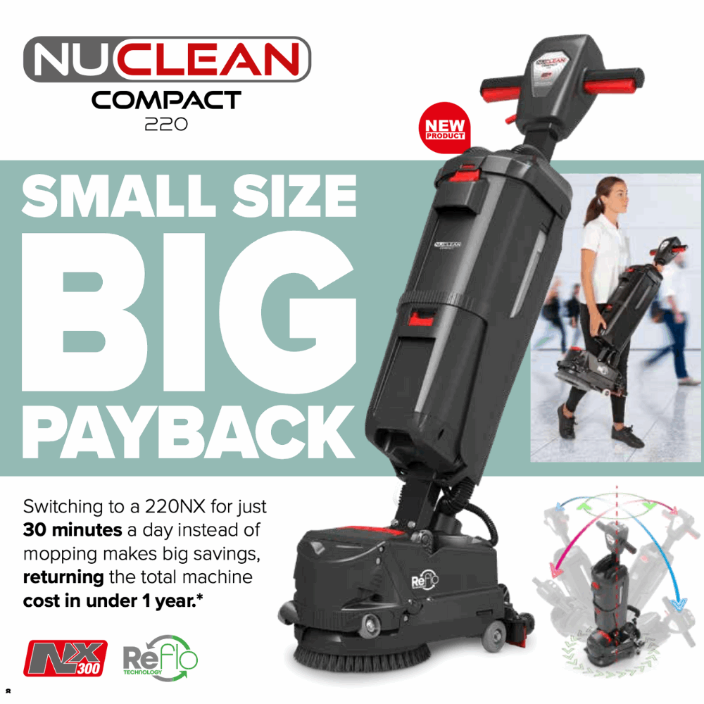 Numatic 220NX Nuclean Compact Floor Scrubber Dryer Machine
