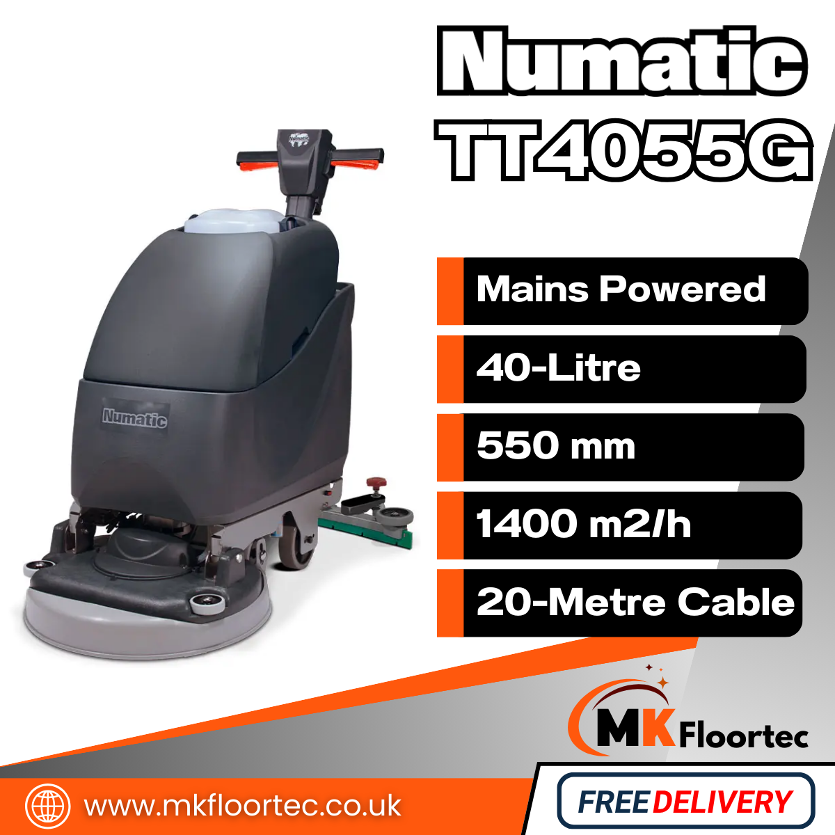 Numatic TT4055G Mains-Powered Scrubber Dryer