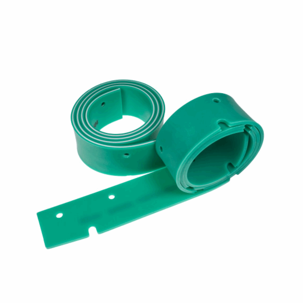 Green polyurethane squeegee blade set for Numatic 900520 TT6650 Twintec scrubber dryer, includes front and rear blades.