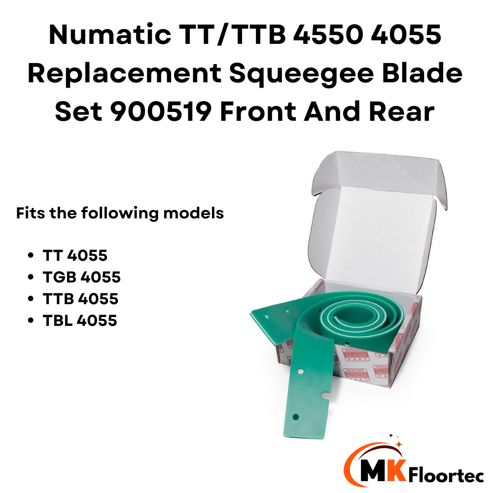 Numatic 900519 TT4055 scrubber dryer replacement squeegee blades, 750mm