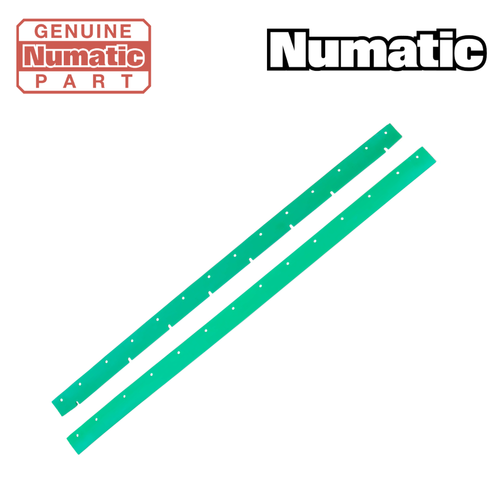 Numatic 900519 TT4055 squeegee blade set, 750mm, green polyurethane, designed for efficient scrubber dryer use.