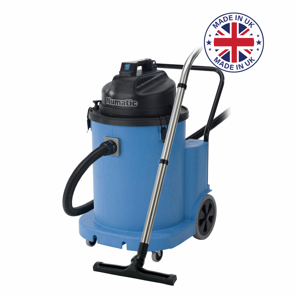 Numatic WV1800DH: a robust wet vacuum with 70-litre capacity and 1000-watt motor, ideal for flood situations.