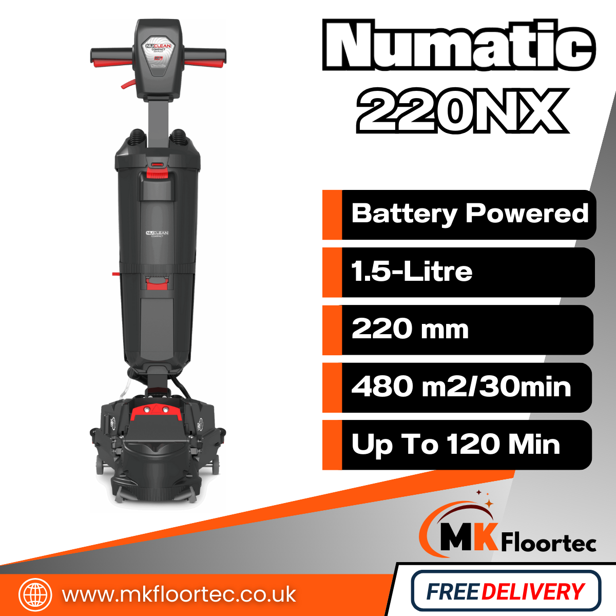 Numatic 220NX Compact Floor Scrubber Dryer