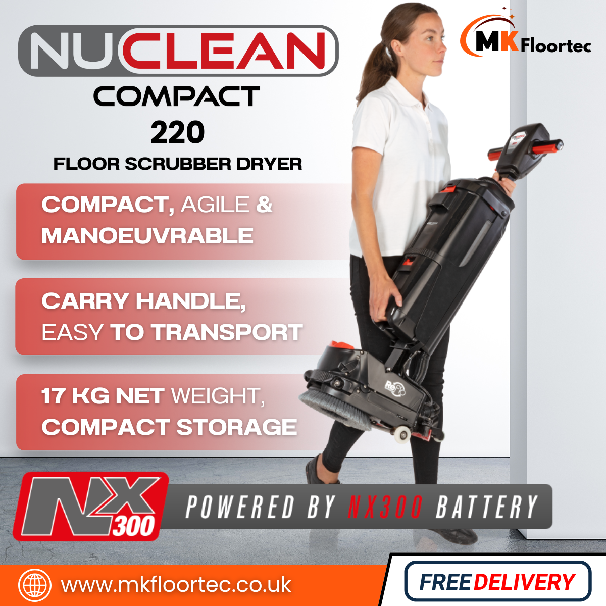 Numatic 220NX Compact Floor Scrubber Dryer