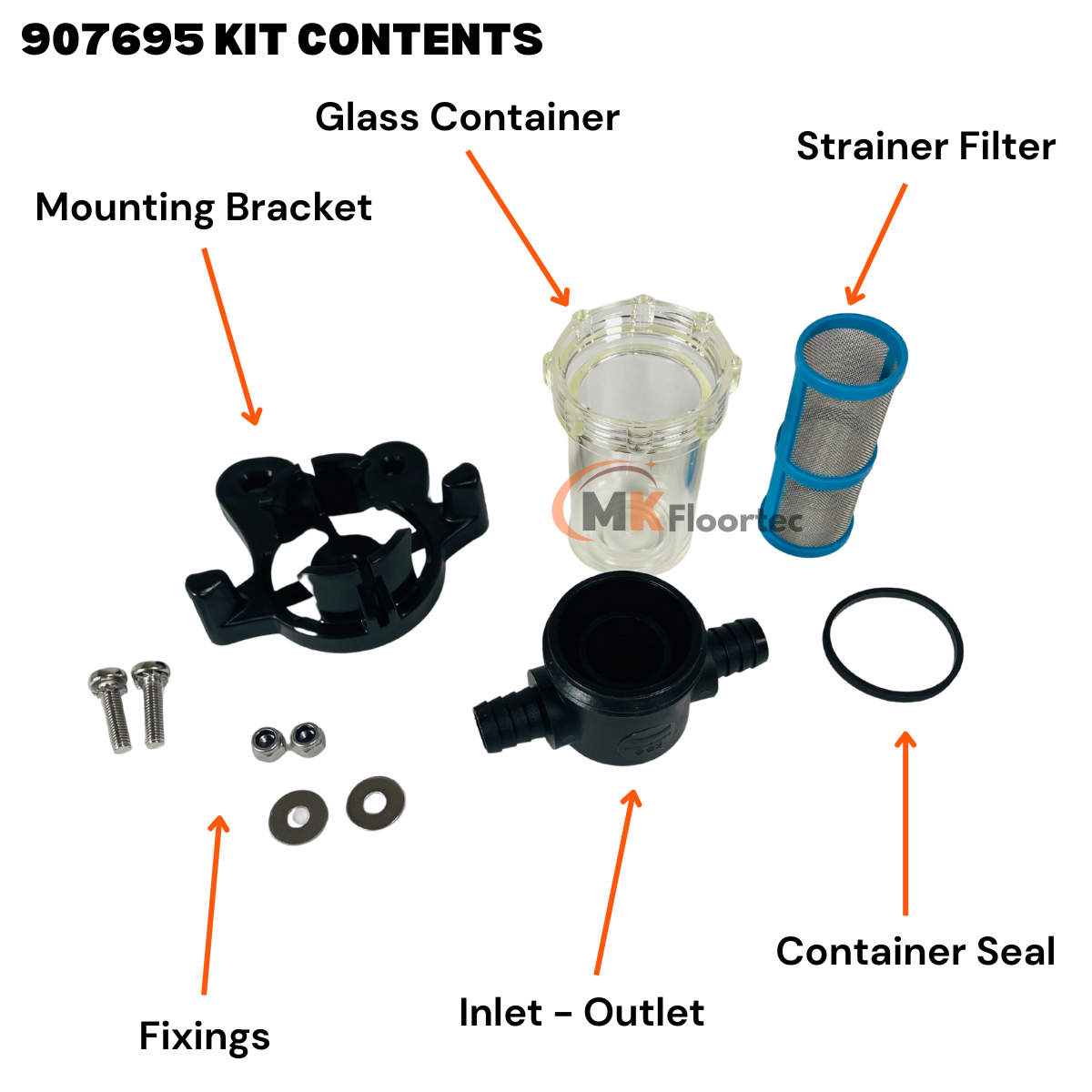 Numatic 907695 TT Extended Strainer Kit - Solution Tank Filter