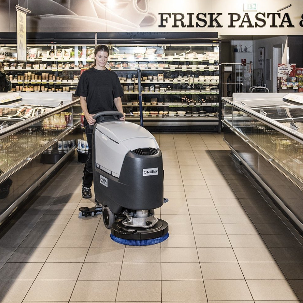 Nilfisk SC500 53B Scrubber Dryer Battery Powered Cordless Floor Cleaning Machine - M.K. Floortec Services Ltd