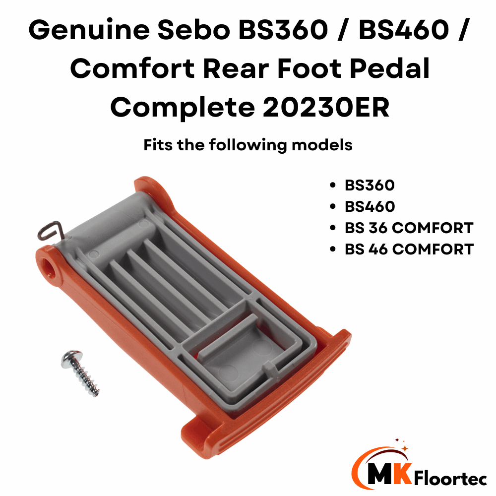 Sebo BS360 BS36 Comfort vacuum cleaner orange foot release pedal, part number 20230ER.