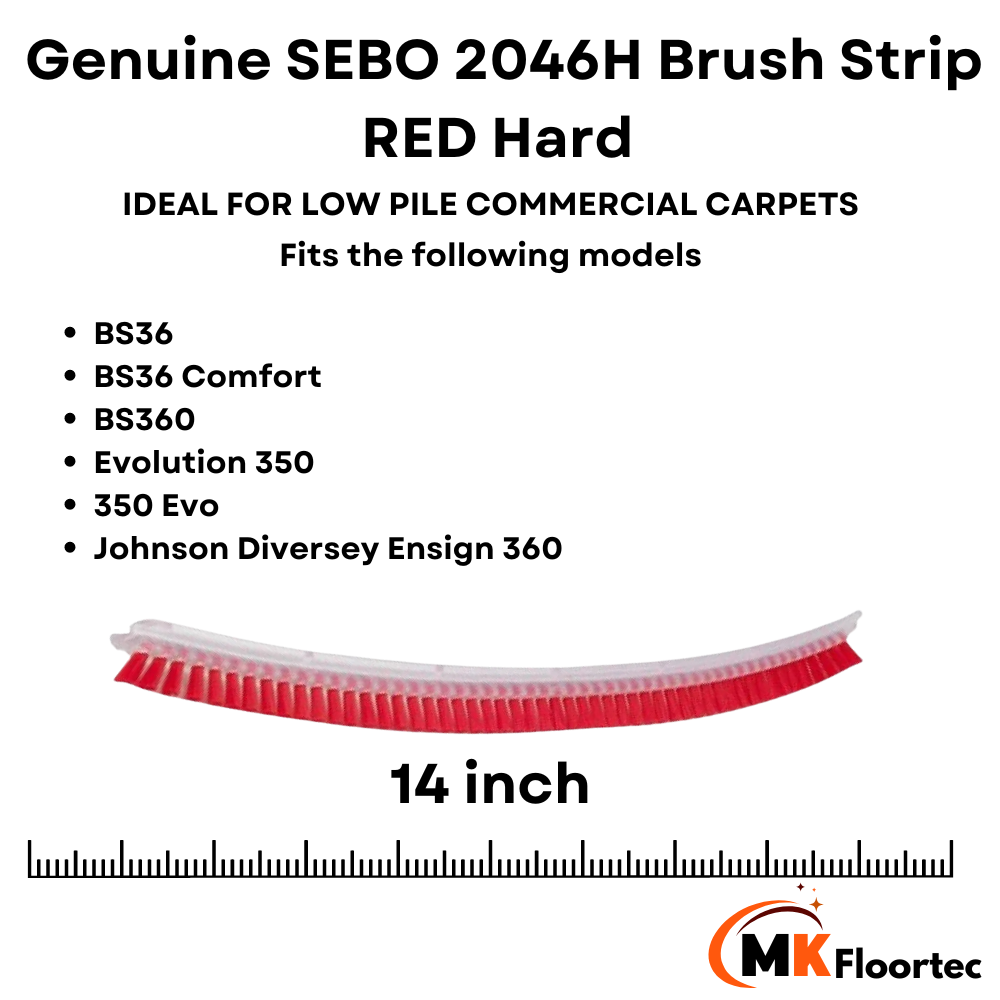 sebo 2046h bs360 bs36 comfort red heavy duty brush strip for roller