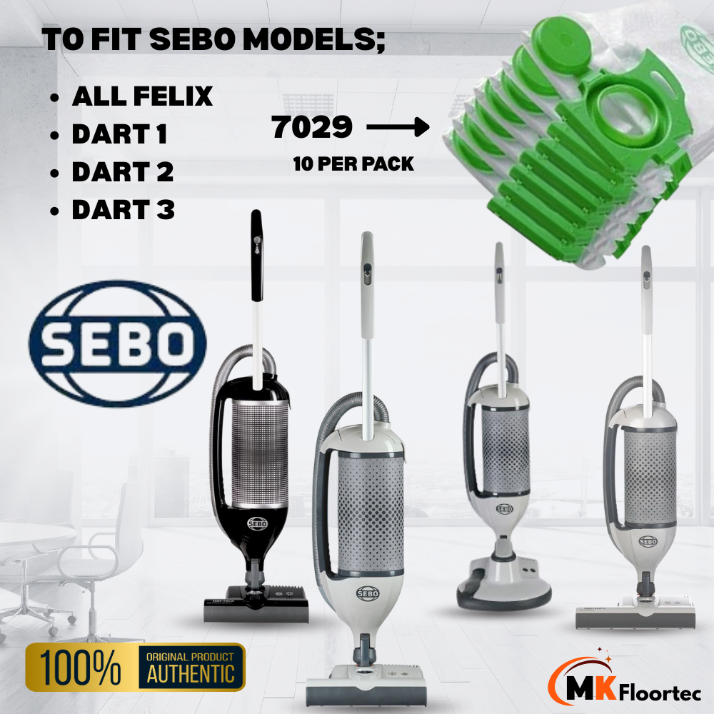 Sebo 7029 Felix - Dart Vacuum Cleaner Dust Bags 10 Pack