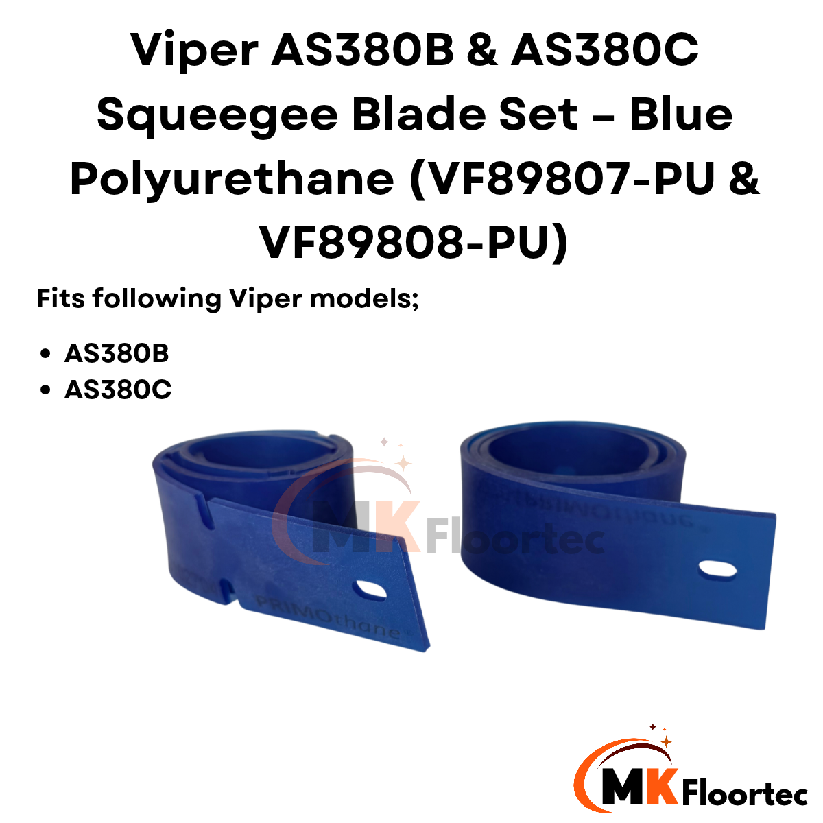 Viper AS380B & AS380C Squeegee Blade Set – Blue Polyurethane (VF89807-PU & VF89808-PU)