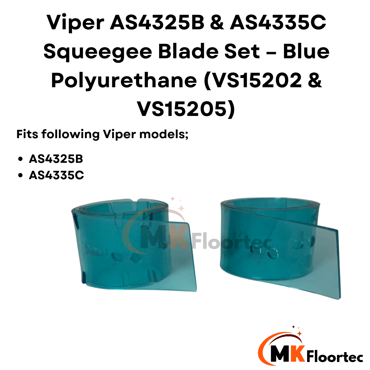 Viper AS4325B & AS4335C Squeegee Blade Set – Blue Polyurethane (VS15202 & VS15205)