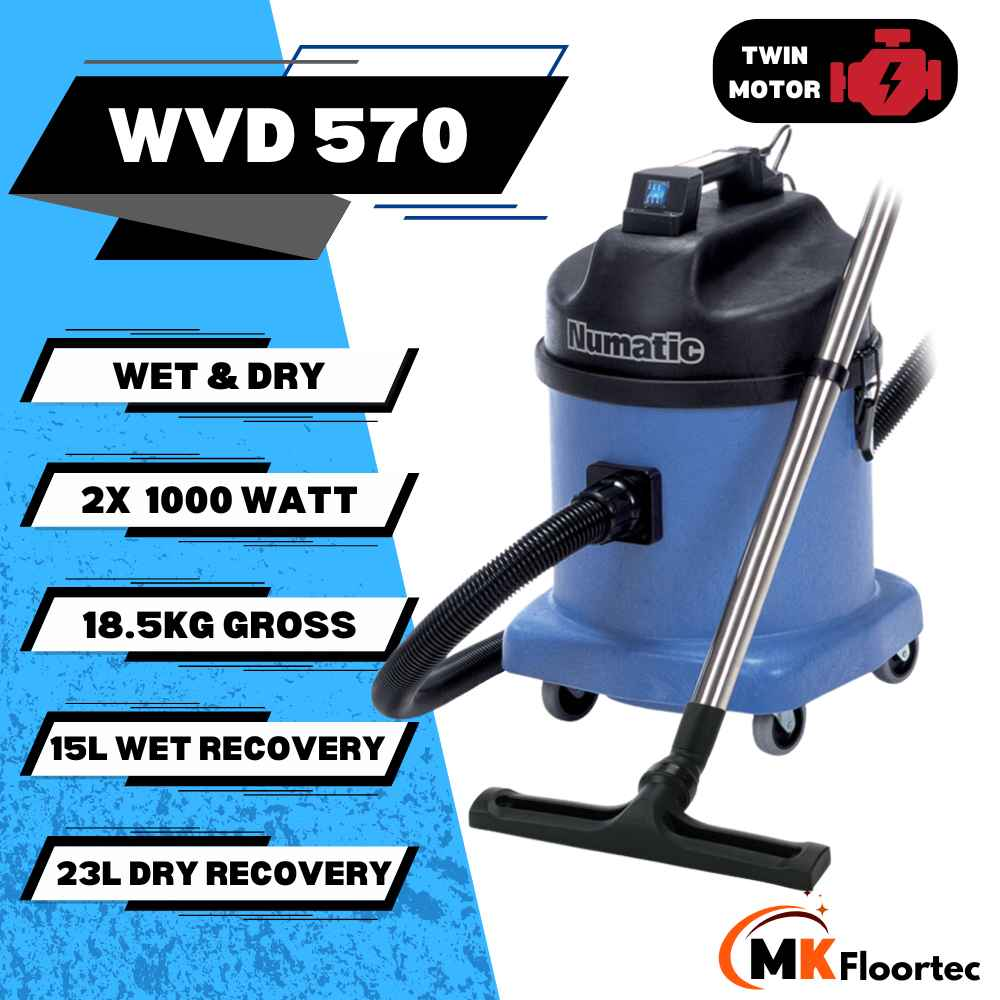 Numatic WVD570 Industrial Vacuum Cleaner Wet & Dry Twin Motor