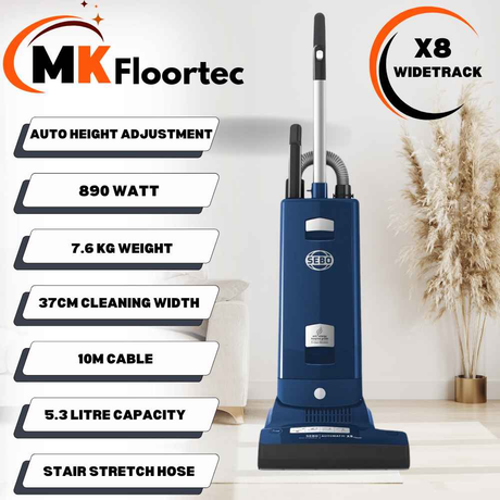 SEBO Automatic X8 WideTrack ePower Blue Upright Vacuum Cleaner 91556GB