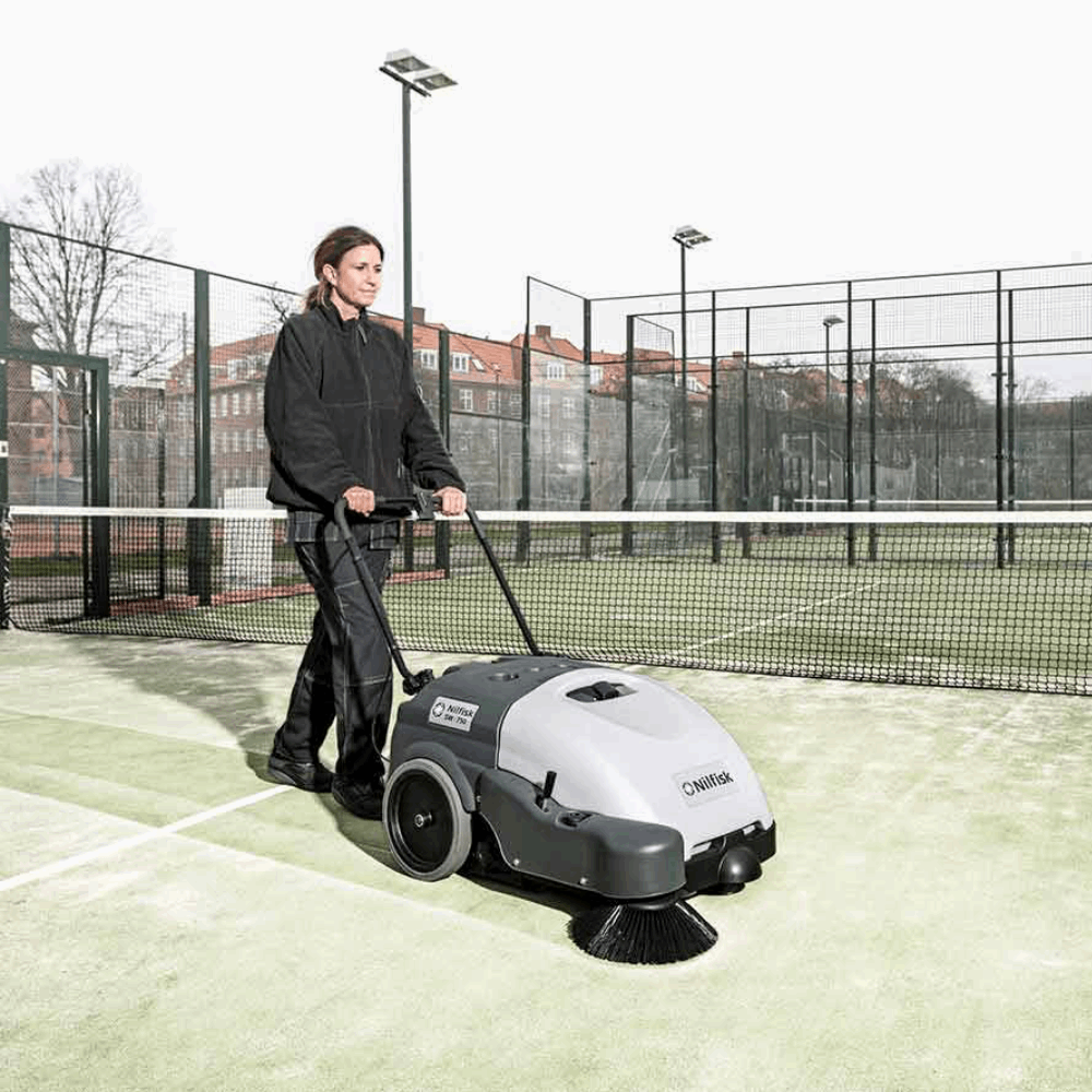 Nilfisk SW750 sweeper for indoor and outdoor use