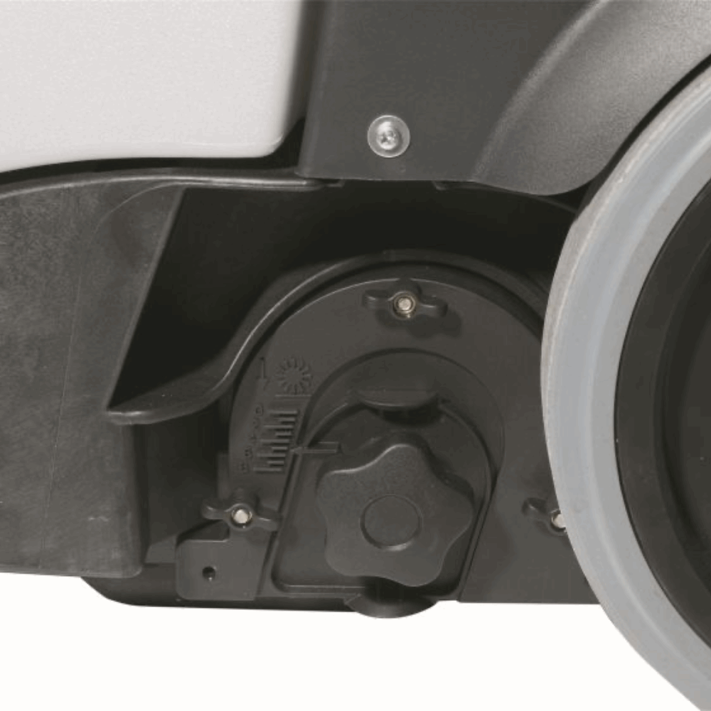 Nilfisk SW750 walk-behind floor sweeper with brush height adjustment