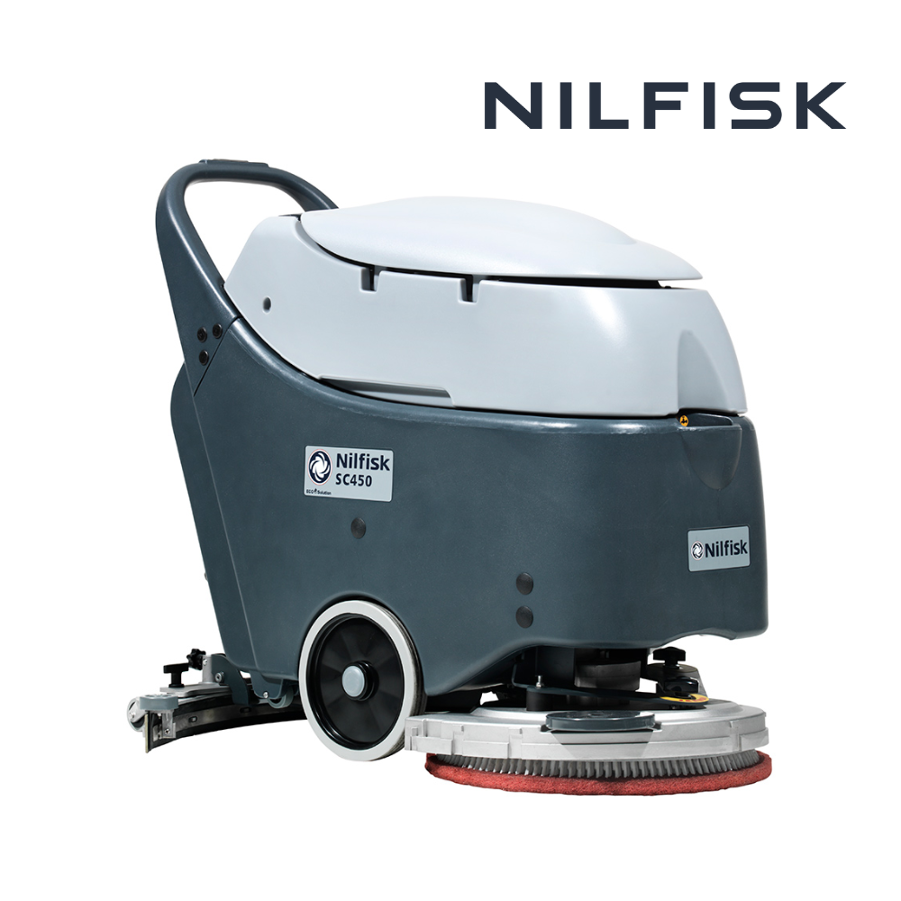 Nilfisk SC450 B Scrubber Dryer Battery Powered Cordless Floor Cleaning Machine - M.K. Floortec Services Ltd