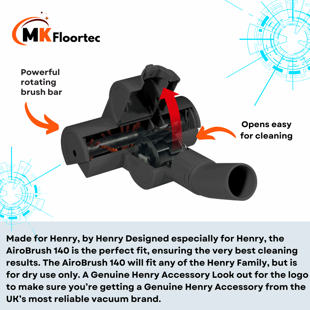 Genuine Henry Hetty Numatic AiroBrush 140 Turbo Upholstery Tool Black 907475