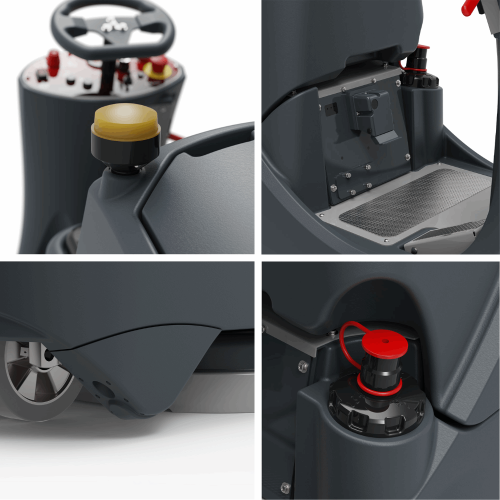 Numatic CRL8055 NX1K ride on scrubber dryer features