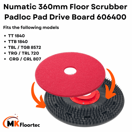 Numatic TT 1840 360mm cleaning pad holder drive board for scrubber dryer machines 606400