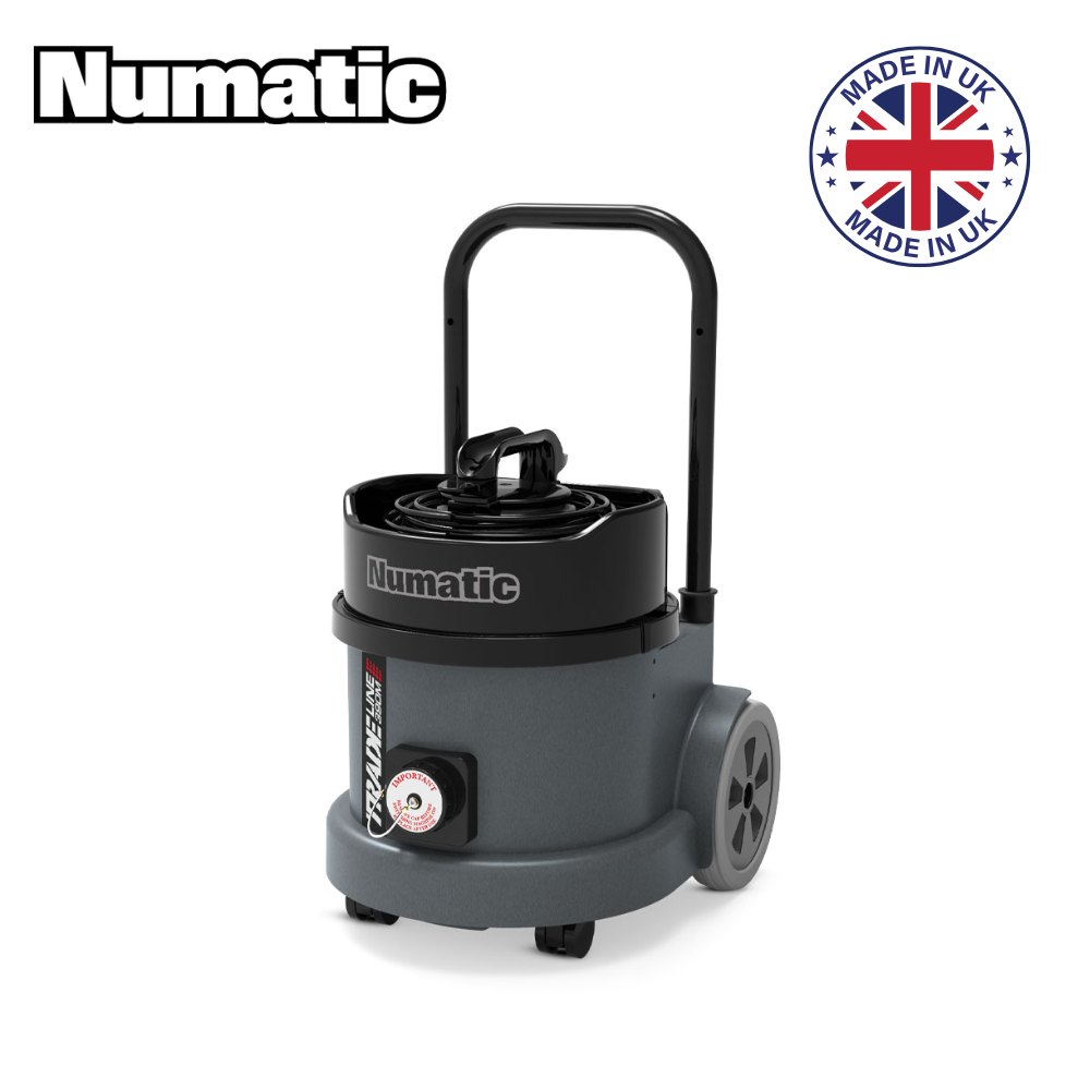 Numatic TEL390S features HEPA H13 and TriTex filters, ideal for dust management in workshops and construction sites