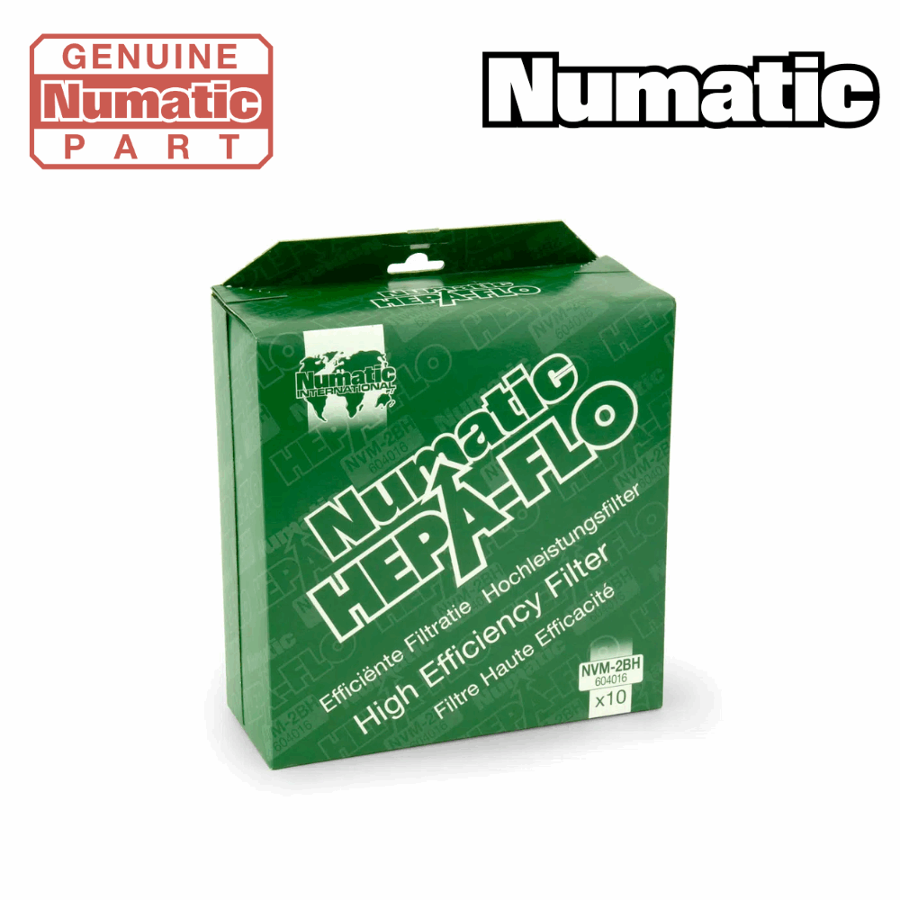 Numatic NVM-2BH HepaFlo vacuum cleaner dust bags, 10-pack, compatible with Charles & George models 350 and 370.