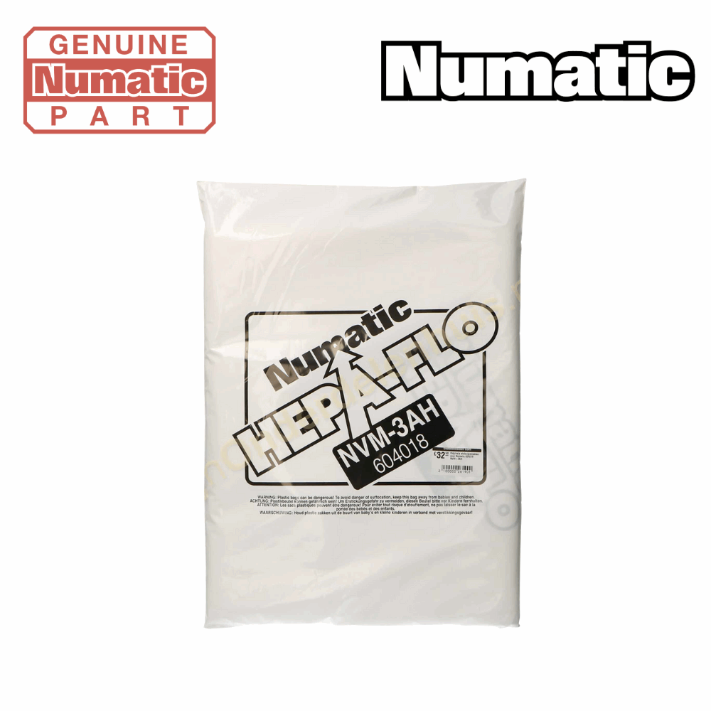Numatic NVM-3AH HepaFlo vacuum cleaner dust bags, 10-pack, designed for WV 470 models, ensuring efficient dust collection.