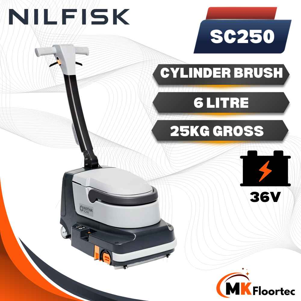 Nilfisk SC250 Scrubber Dryer Battery Powered Cordless Floor Cleaning Machine