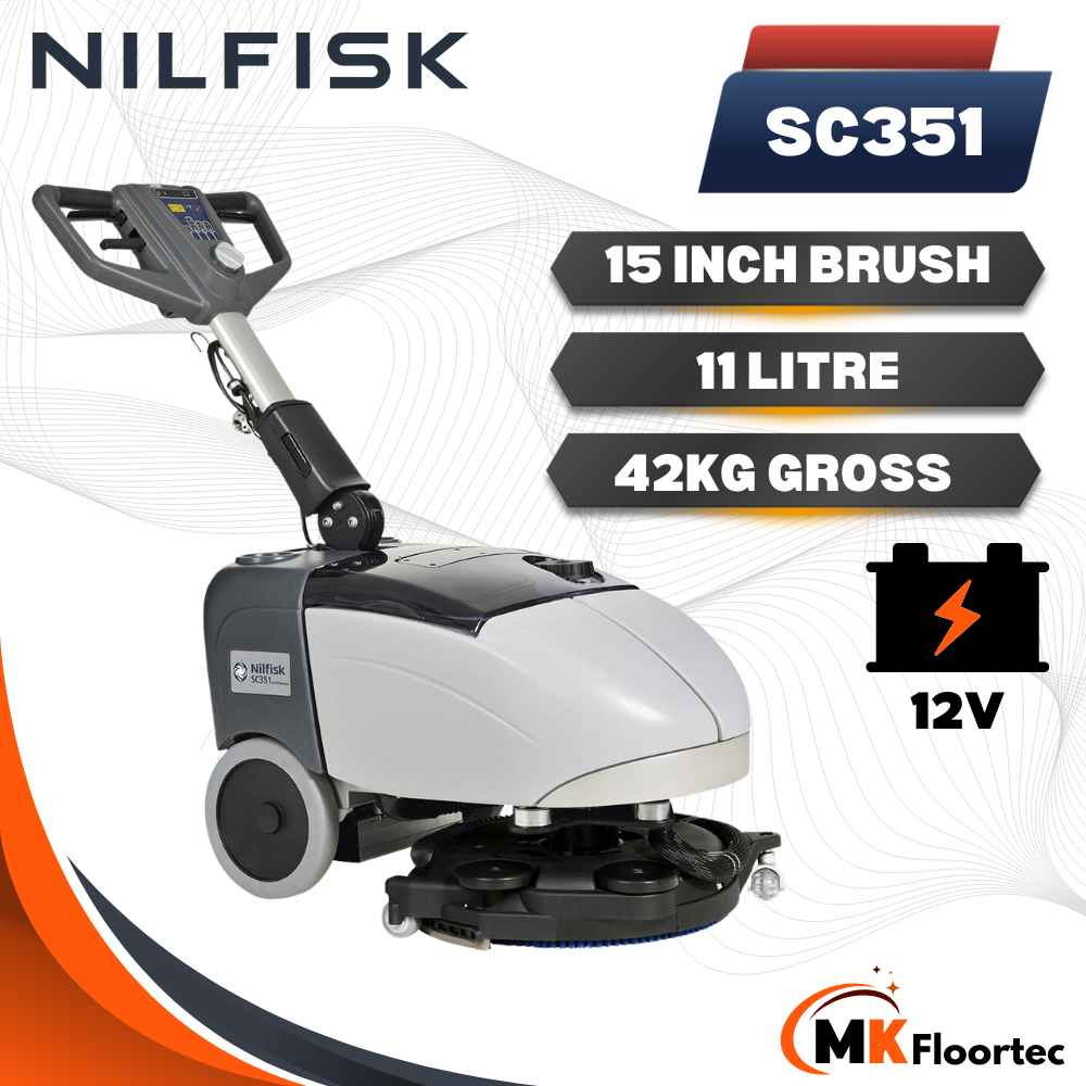 Nilfisk SC351 Scrubber Dryer Battery Powered Cordless Floor Cleaning Machine