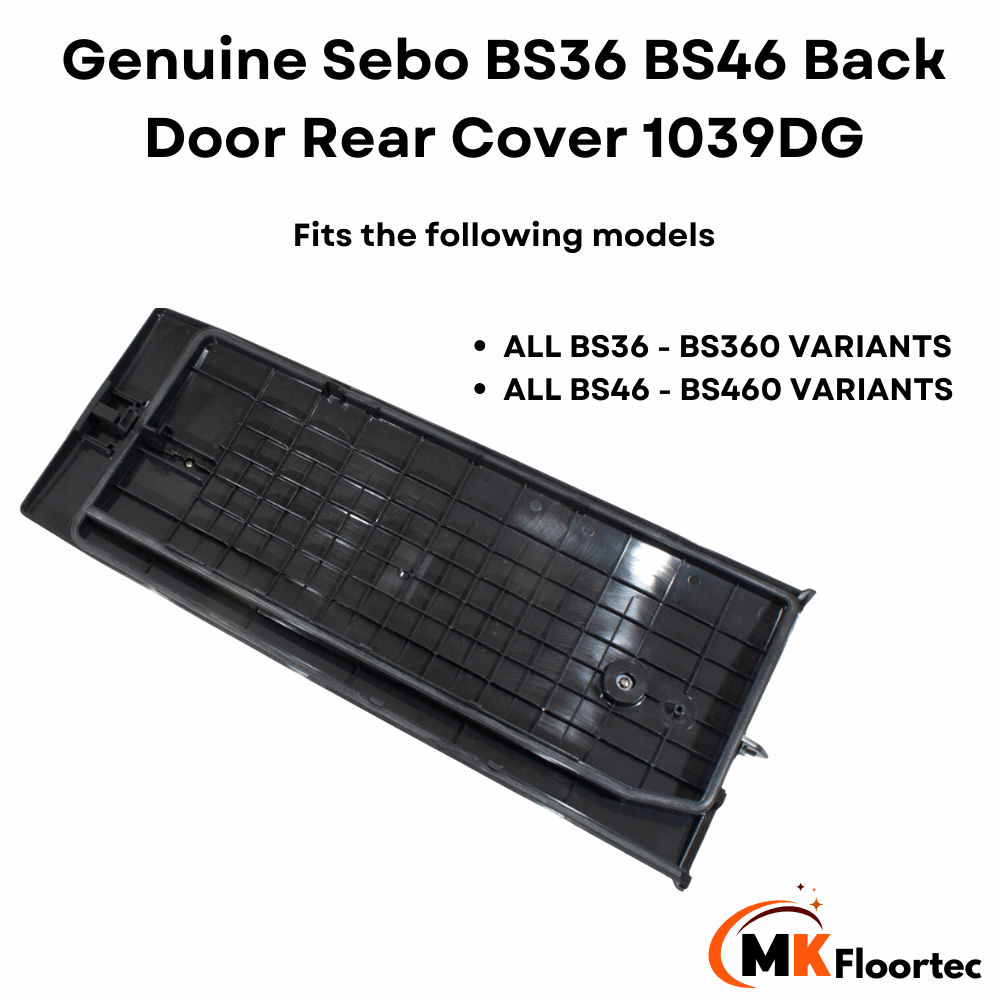 Complete back door panel for Sebo BS360 & Comfort Vacuum Cleaner Series, model 1039GS