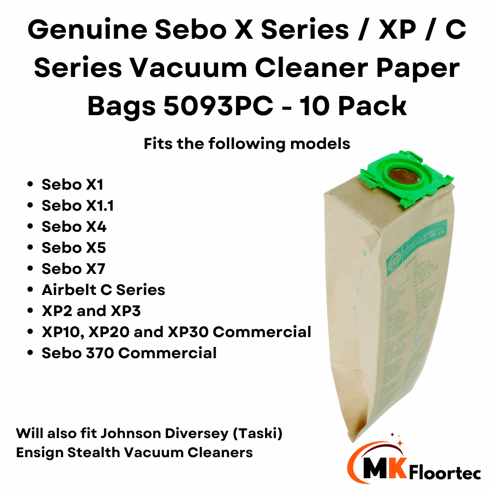 sebo x4 x7 xp vacuum cleaner paper hoover dust bags 10 pack 5093pc