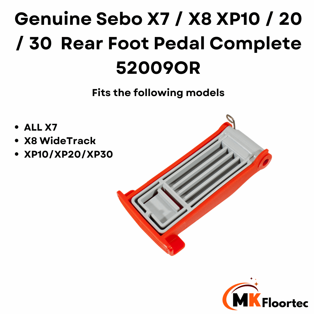 Sebo X7 / X8 XP10 / 20 / 30 Rear Foot Pedal Complete 52009OR