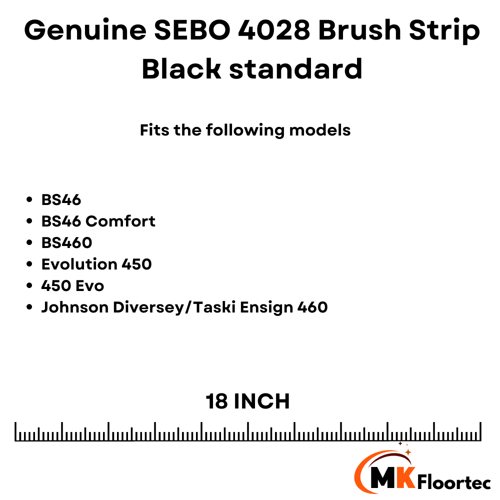 Genuine Sebo Black Standard Brush Strip BS46/460/Evolution 450 46cm - 4028 - M.K. Floortec Services Ltd