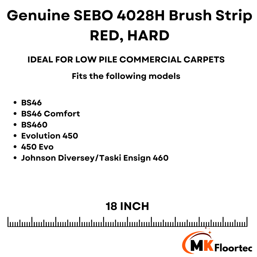 sebo 4028h heavy duty red brush strip for vacuum cleaner