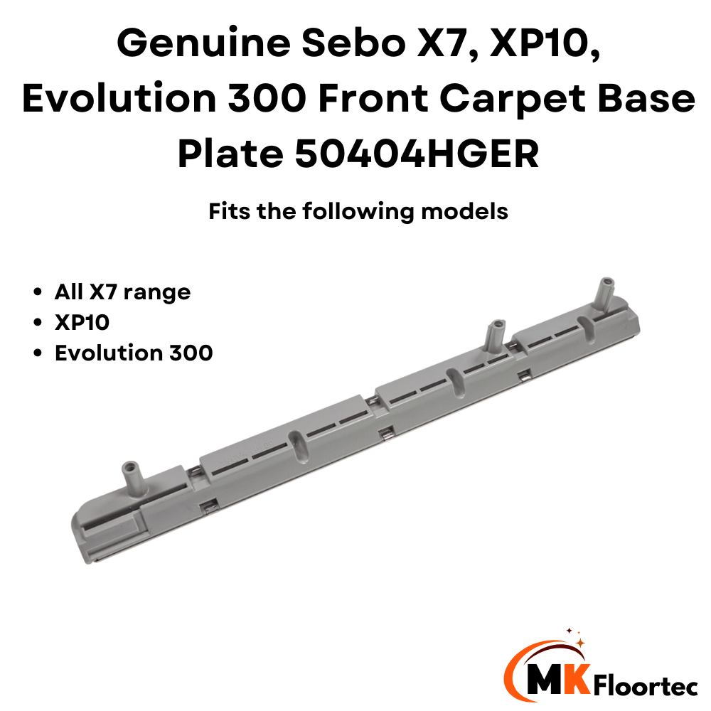 Sebo X7, XP10, Evolution 300 Front Carpet Base Plate Chrome 50404HGER - M.K. Floortec Services Ltd
