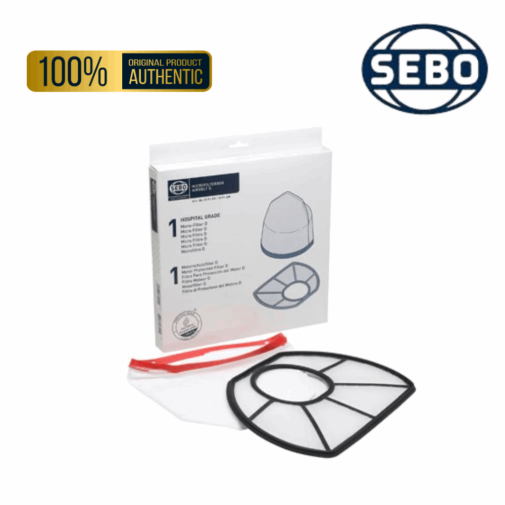 Micro Filter box set 8191ER for Sebo Airbelt D vacuum cleaners, a genuine replacement kit for improved filtration and performance.