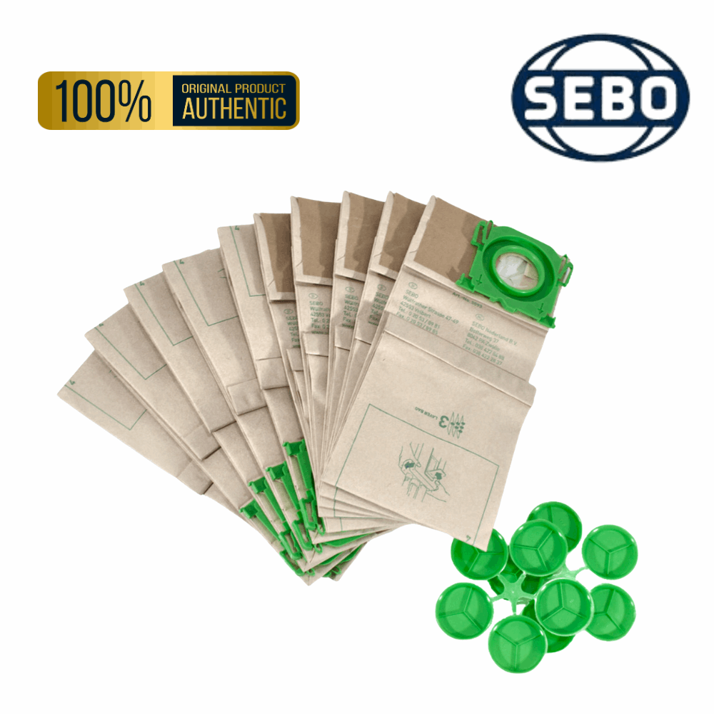 hoover paper dust bags for sebo x1 x4 x7 xp commercial vacuum cleaners 10 pack 5093pc